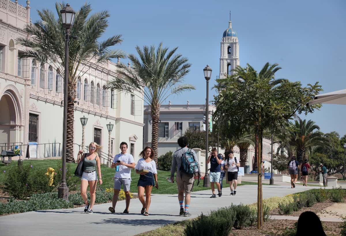 students walking on soles campus